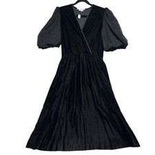 VTG Lizzy & Johnny by Lucero M/L Velvet Dress Cocktail Lace Puff Sleeve 13/14