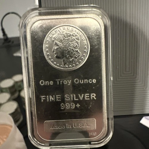 1 oz. Highland Mint Silver Bar - Morgan Dollar Design .999+ Fine Sealed.