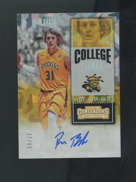 2016 Contenders Draft Picks College Ticket Ice Ron Baker RC Rookie AUTO /23