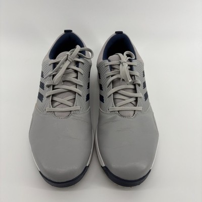 Adidas CP Traxion Spikeless Men's Sz 11 Grey Blue Stripes Golf Shoes Lightweight