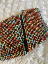 Stretch Bead Belt Native Look One Size Multi Color Sz Med Vtg Boho Hipster