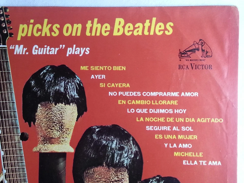 CHET ATKINS PICKS ON THE BEATLES 1966 UNIQ CVR UNIQ ERROR MEGARARE CHILEAN PRESS - Image 4 of 4