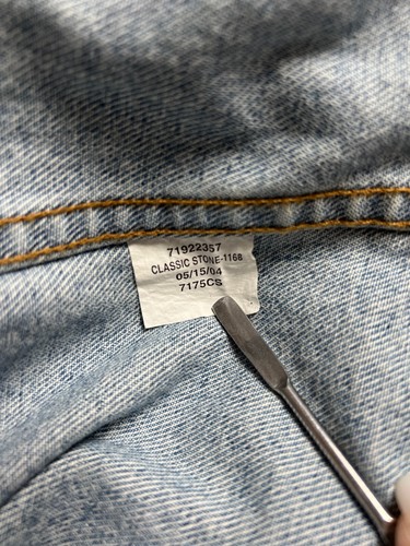 VTG LEE Rider 101 CROWN ROYAL DENIM Trucker JACKET Adult XL Stone Wash Distress - Picture 19 of 19