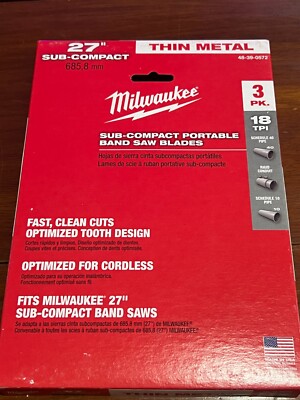 m12 sub-compact 18 tpi band saw blade (3-pack) | milwaukee portable blades new