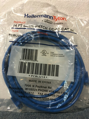 HELLERMANN TYTON PCBLU14 Ethernet Cables CAT 5e Patch Cord, 14.0 ft, Blue
