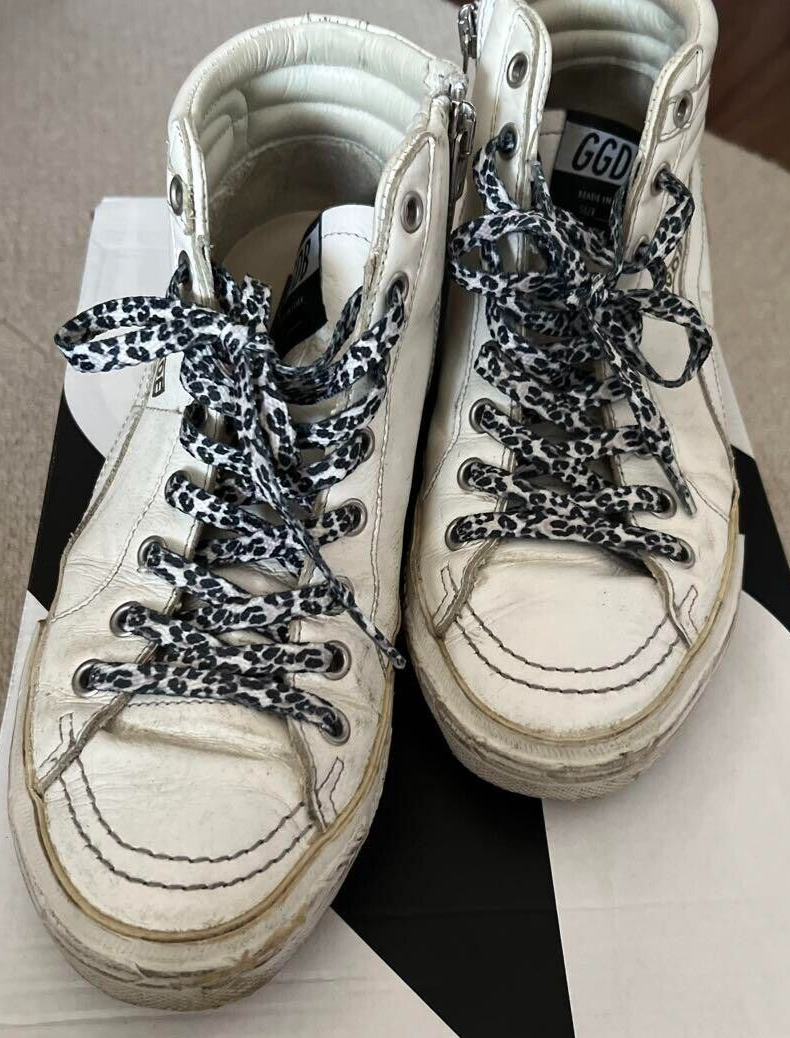 GOLDEN GOOSE SLIDE 36 Women's High-Cut Sneakers White with GOLDEN GOOSE SLIDE 36 Women's High-Cut Sneakers White with