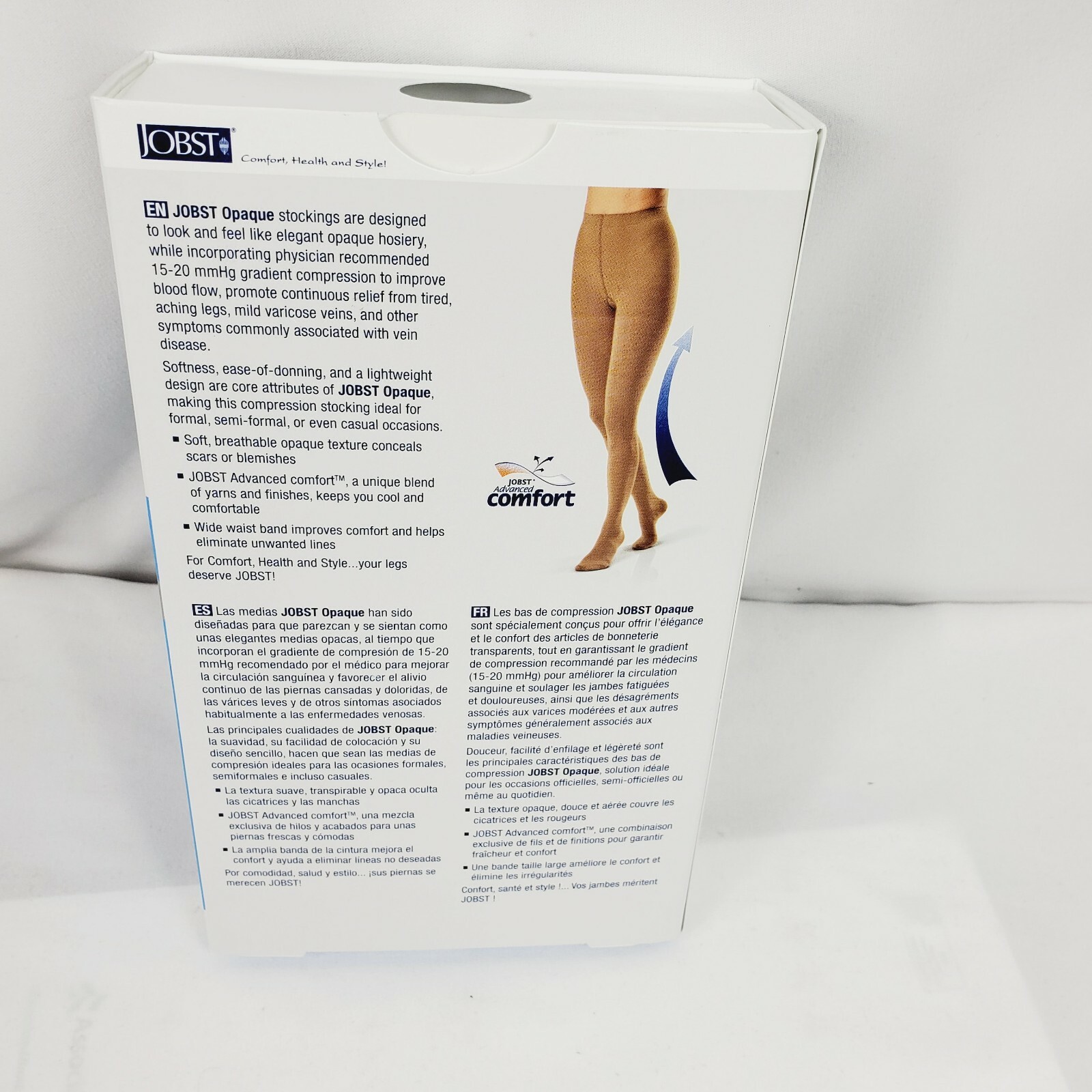 Jobst Sz L Opaque Pantyhose Stocking Closed Toe 15 - 20mmHg Compression Natural 