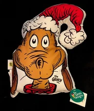 Dr Seuss The Grinch MAX Dog Head Shape Pillow 14" Plush NWT Christmas Holiday
