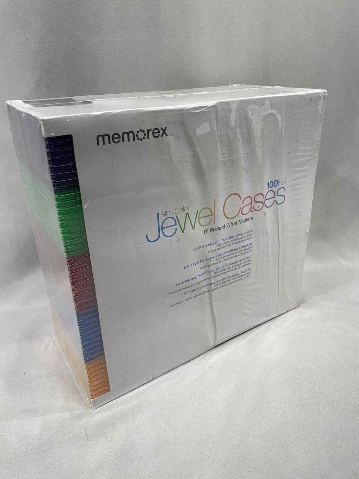 MEMOREX Slim Color CD DVD Jewel Cases 100-Pack New