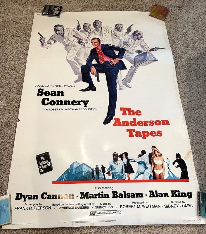 The Anderson Tapes Movie Poster Sean Connery Dyan Cannon   *Hollywood Posters*