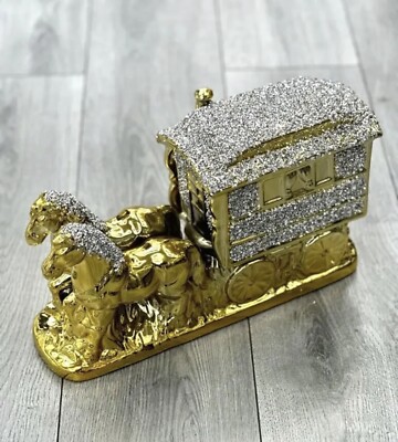 Crushed Diamond Pferdewagen Kristall Zigeuner Wohnwagen Reisender Gold Silber Glitzer