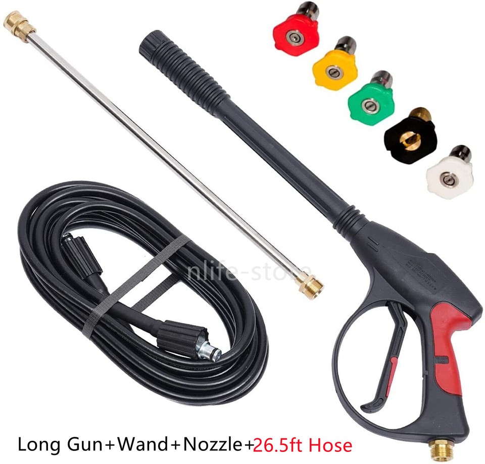 4000PSI High Pressure Car Garden Power Washer Spray Gun wand Jet Nozzle Hose Kit