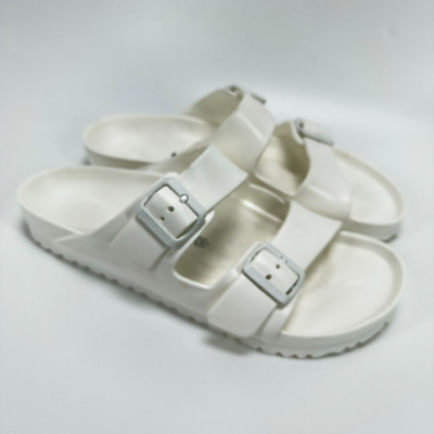 Birkenstock Arizona White Slide Sandal Rubber Men display picture 3