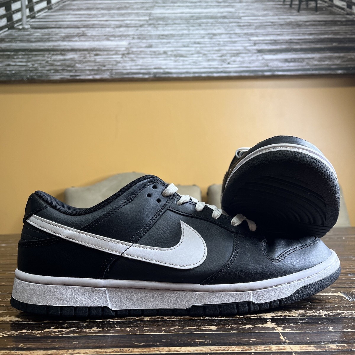 nike dunk black white off noir