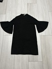 MOTH Anthropologie Chester Black Bell Sleeve Rayon Blend Sweater Dress Tunic S