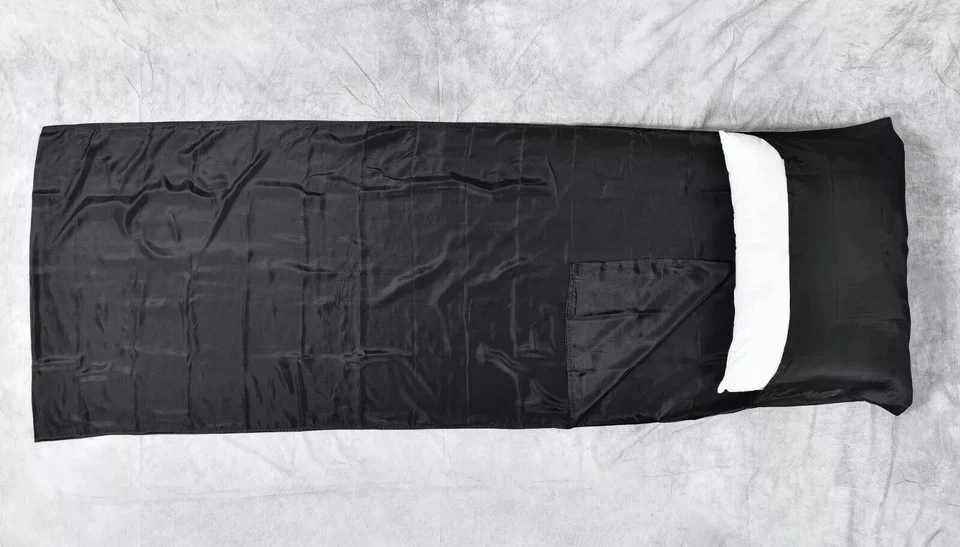 Single Pure Silk Sleeping Bag Liner for Camping Hiking Hostel Travel - Image 4 of 4