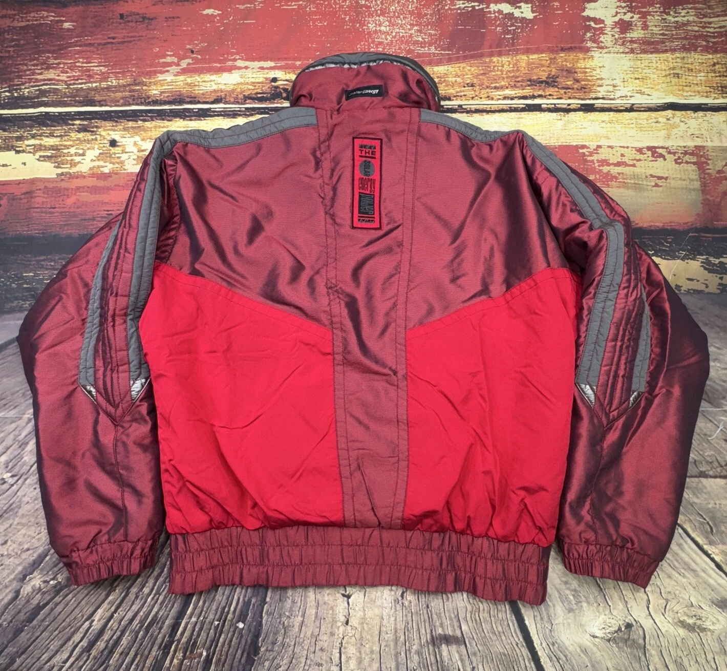 kaelin vintage bomber shiny solar rave 90s jacket