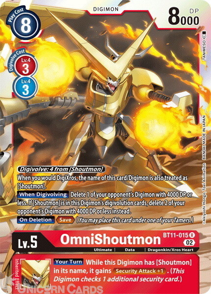 BT11-015 OmniShoutmon :: Rare :: BT11: Dimensional Phase :: Mint Digimon Card