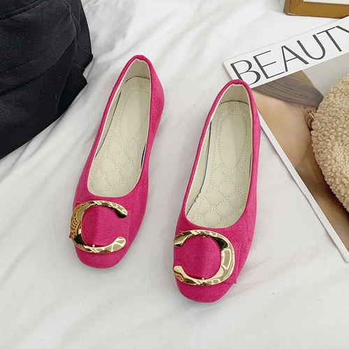 Women Flats Slip On Flat Shoes Formal Ladies Square Toe Classic Pumps Buckle - Bild 97 von 113