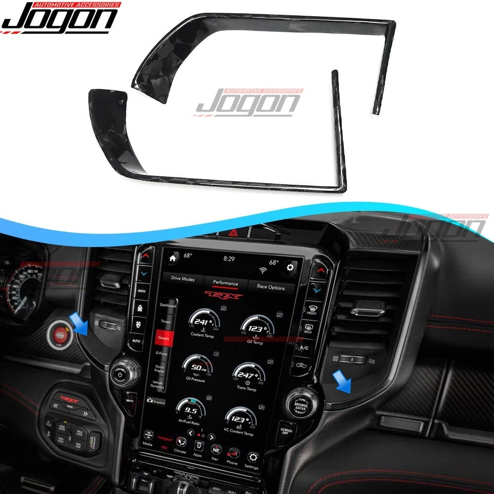 TRX Forged Carbon For Dodge Ram 1500 Laramie 20-up Console Air Vent Outlet Cover - Picture 1 of 12