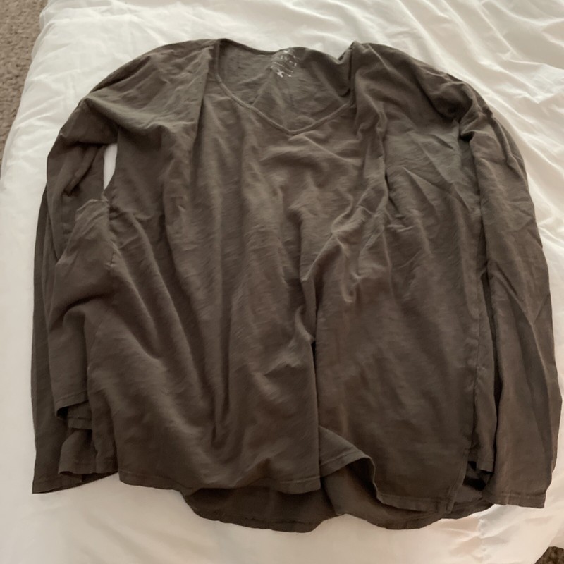 VELVET BY GRAHAM & SPENCER Womens Vintage Slub Top olive XL