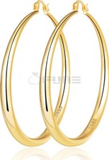60mm 18ct Gold Plated Gold Big Large Thick Hoop Earrings