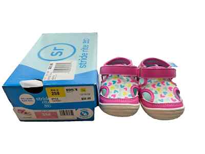Stride Rite 360 Baby Girls 3M Wave Pink Hearts Water Shoes Sandals Sport NEW