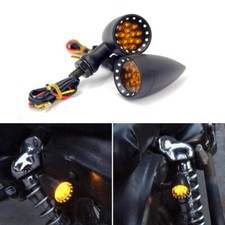 Motorcycle Bullet LED Turn Signal Light Amber Indicators Chopper Bobber Cruiser