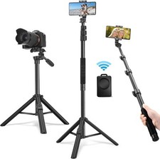 64" Phone Tripod Selfie Stick, Extendable Cell Phone Tripod Stand