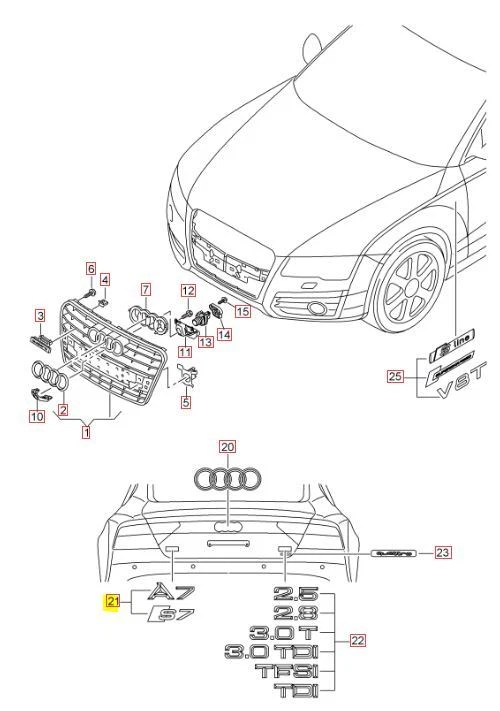 NUEVO MALETERO TRASERO AUDI S7 CROMO "S7" INSIGNIA EMBLEMA 4G88537352ZZ Foto 2 de 2