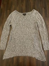 AB Studio Women’s Long Sleeve Knit Sweater Size S, Gray/Charcoal