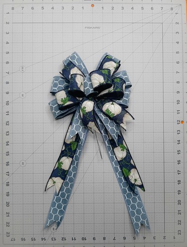 Arco de corona de otoño, otoño, estampado de calabaza blanca, azul mezclilla - Imagen 2 de 2