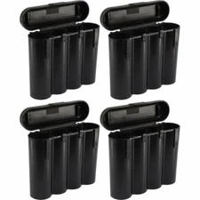 4 Black 18650 & CR123A 4 Battery Holder Storage Case for 18650 BATTERIES