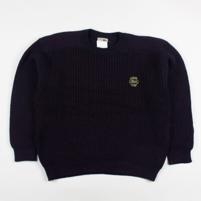 Vintage Lacoste Club heavy knit sweater XL NAVY BLUE