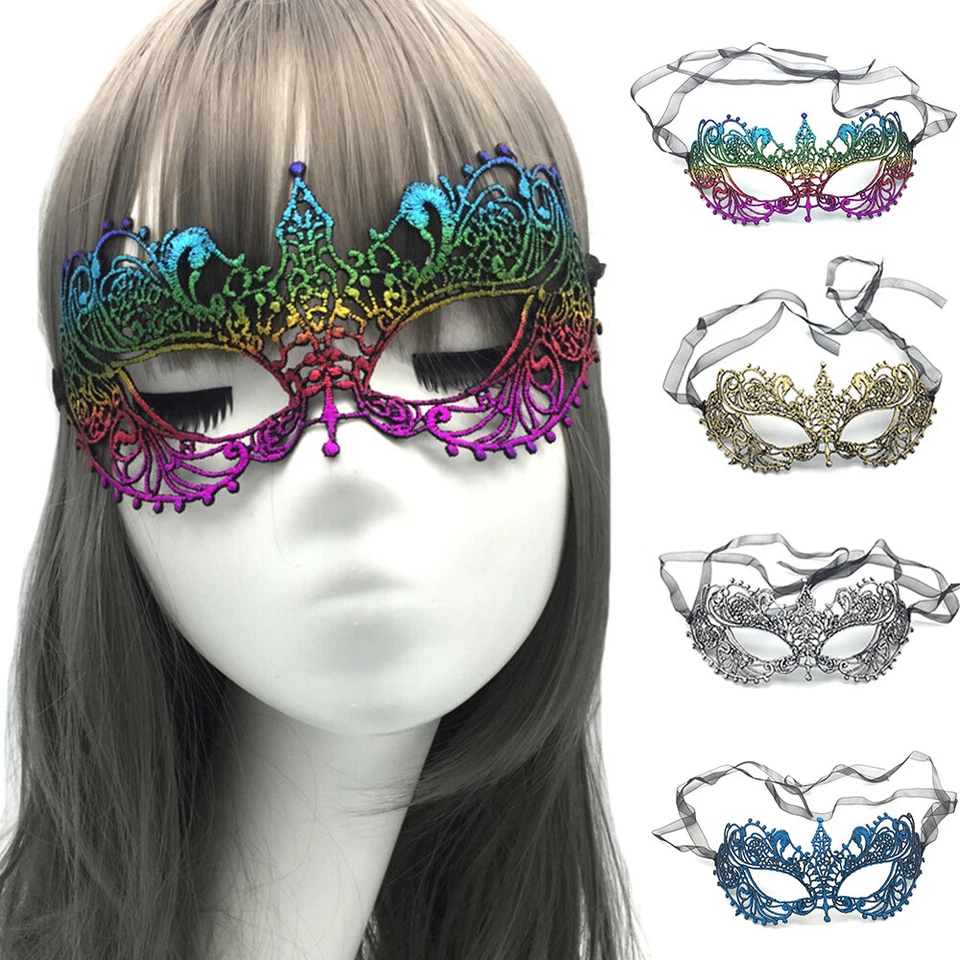 Women Sexy Hollow Lace Masquerade Face Mask Princess Party Cosplay Prom Props^ - Image 4 of 4