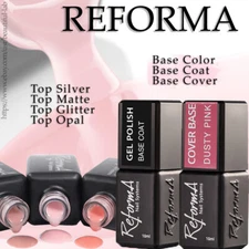 REFORMA BASE/TOP - Gel Nail polish - Camouflage - Fast design - Pink Beige Milk
