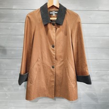 Winnie Magee Brown Pure Irish Linen Short Walking Coat Size Xs/s (uk 12-14)