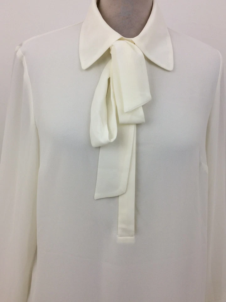 Next Blusa Mujer Talla 10 Marfil Cuello Manga Larga Botones Nueva F1 Foto 2 de 4