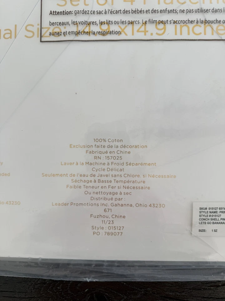 Lilly Pulitzer напечатано Scallop края коврики комплект из 4 раковины розовый новый нераспечатанный - Изображение 3 из 3