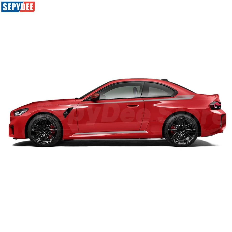 6 piezas calcomanía adhesiva de rayas laterales de puerta línea de cintura superior para BMW M2 G87 2023 2024 Foto 3 de 4