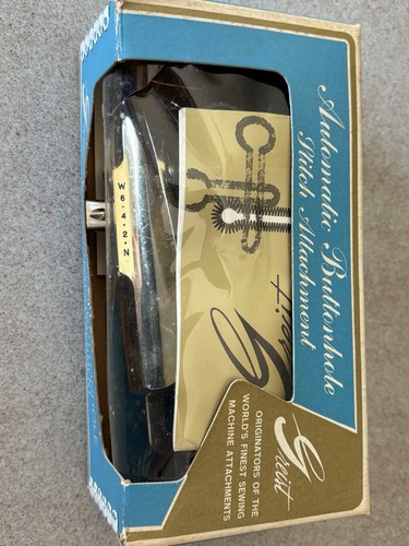 Accesorio automático de puntada de ojal Greist vintage #1 con instrucciones, caja - Imagen 8 de 9