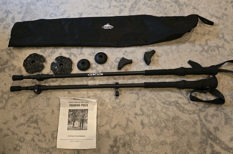 Cascade Mountain Tech Carbon Fiber Hiking Trekking Poles 2 Poles