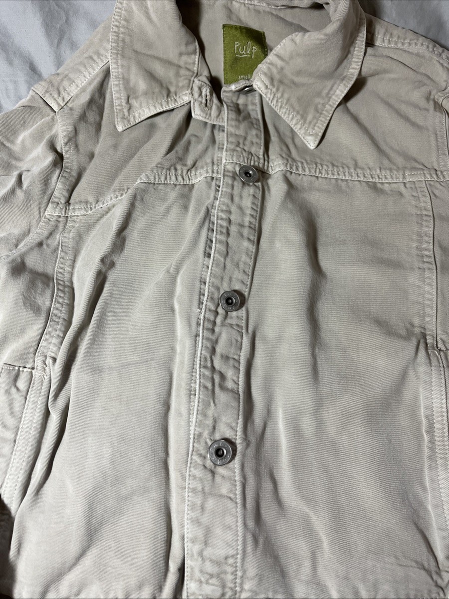 Pulp Beige Soft Denim Style Jacket Small View 4