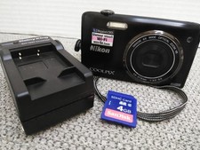 Nikon COOLPIX S5200 Digital Camera 16.0MP 6X BLACK Charger, Battery, SD-4GB