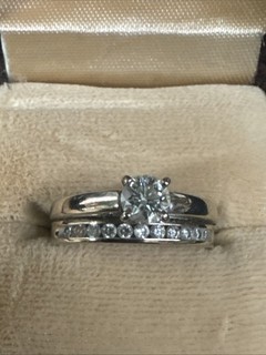 14k Diamond Engagement Ring & Diamond Wedding Band .50 CTW Size 6.5 Weighs 5.1g