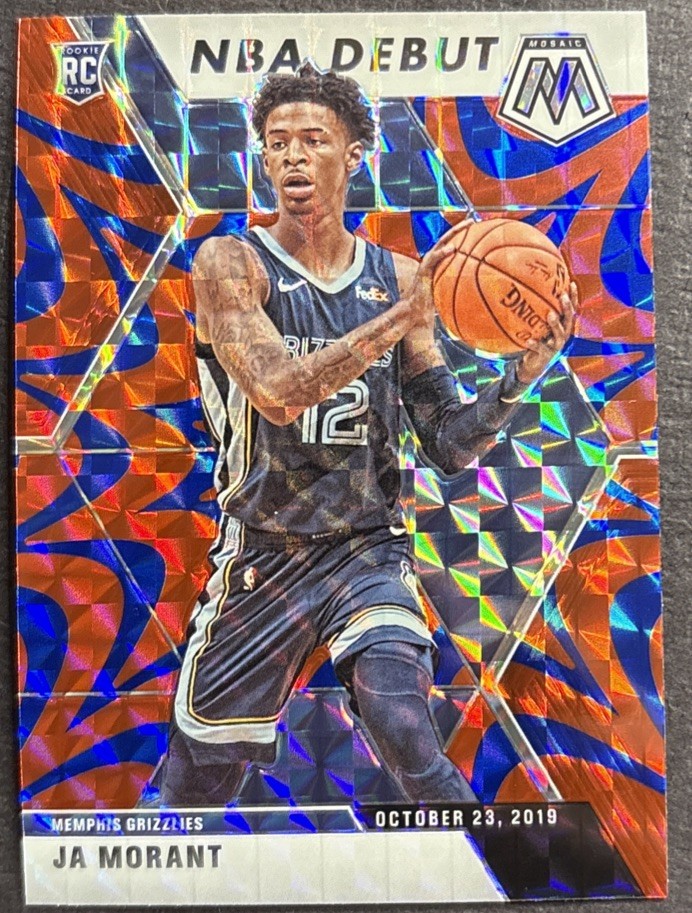 JA MORANT 2019-20 Panini Mosaic NBA Debut Reactive Blue Rookie RC #274 Grizzlies