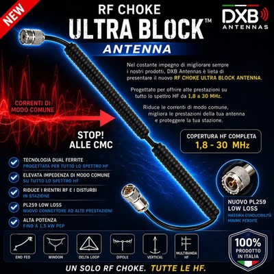 RF CHOKE ULTRA BLOCK HF Breitband 1,8 30 MHz für End Fed, Windom und Dipole