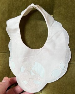 Vintage Baby Cotton Organdy Madeira Bib Nathan Krauskopf Rudin Needlecraft