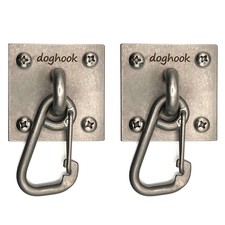 Canine Hitch- Secure Dog Leash Parking Wall Large Hook with Clip 2 Pack - Tie...