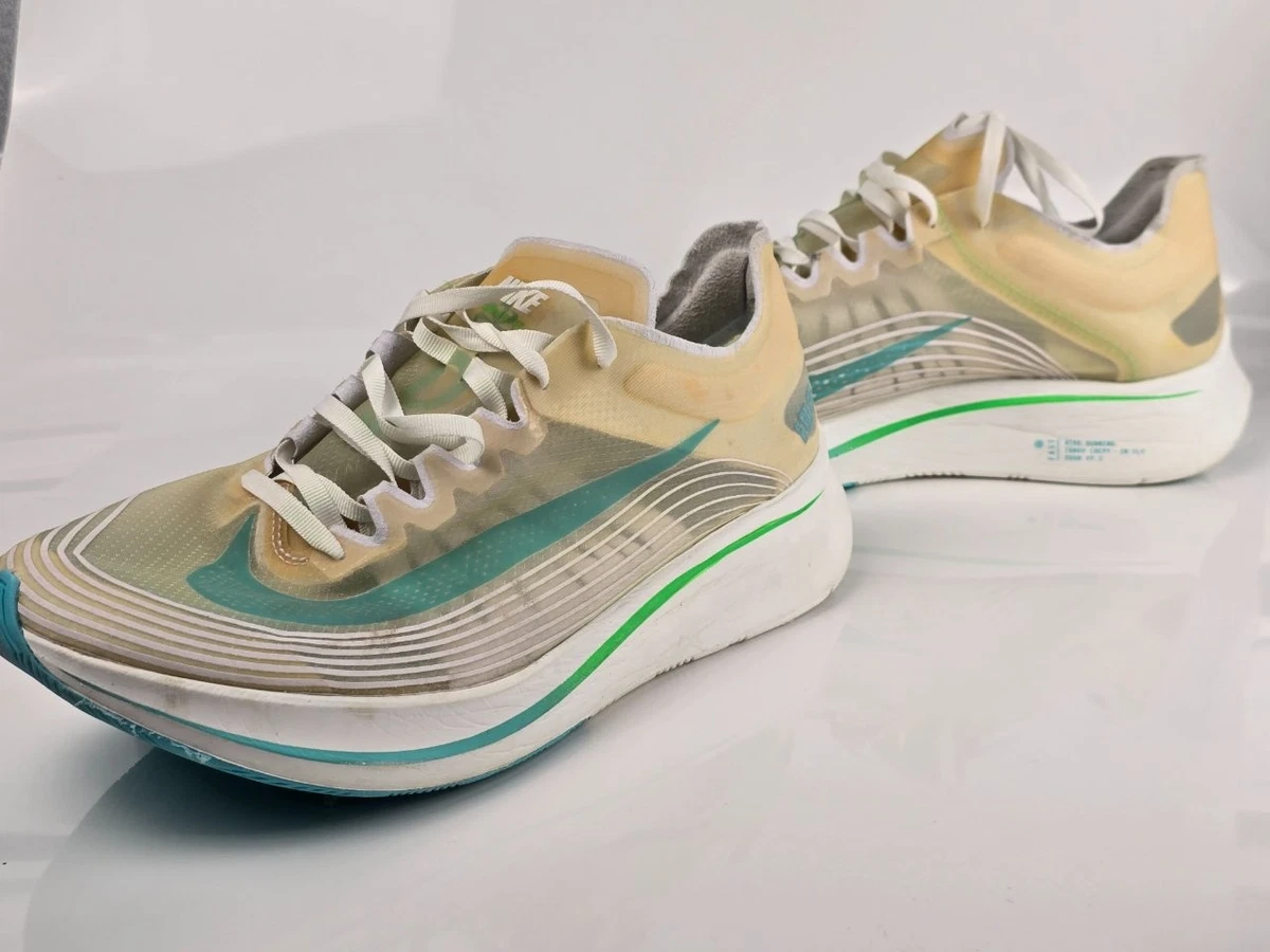 Nike Zoom Fly SP London White BlueMens Sz 9 Athletic Racing Running ComfortShoes Nike Zoom Fly 5 White/Green Strike/Racer Blue DM8968-101 Men  main image 4